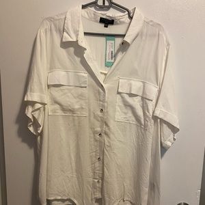 Button Down Tie Blouse